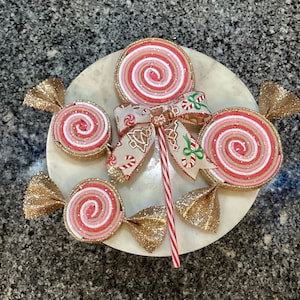Gingerbread Fake Candy Decorations, Pink, Red, White, Brown Fake Christmas Candy Decorations, Wreath Attachments, Embellishments