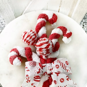 Peppermint Candy Cane Wreath Attachment Decorations for Christmas , Candy Cane Pattern Wreath Attachments, Embellishments
