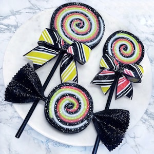 Faux Halloween Candy Corn Lollipops & Candy Corn Piece, Wreath Attachments, Embellishments, Fake Candy Decorations
