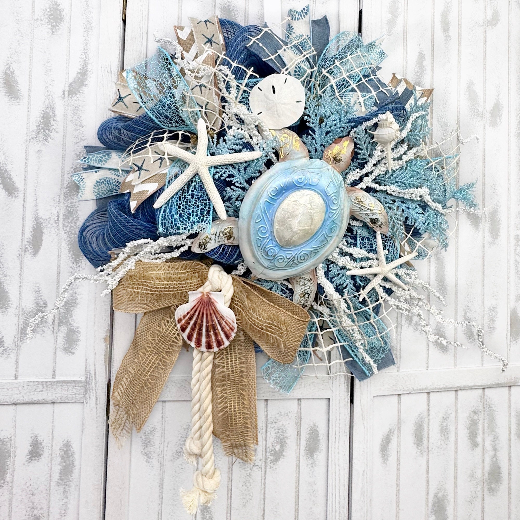 Shiny ribbon shell wreathe ⋆。˚ リース シェル Shiny ribbon shell