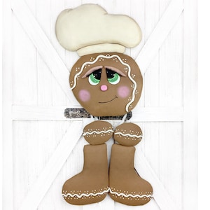 Gingerbread Wreath Attachment 5 Piece, Gingerbread Christmas Wreath Decorations, Chef Gingerbread Handmade