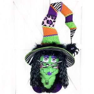 Customize Hair & Skin Color ** Halloween Witch Wreath Attachment for Front Door, Halloween Witch Decoration  Embellishments Door Wall Hanger