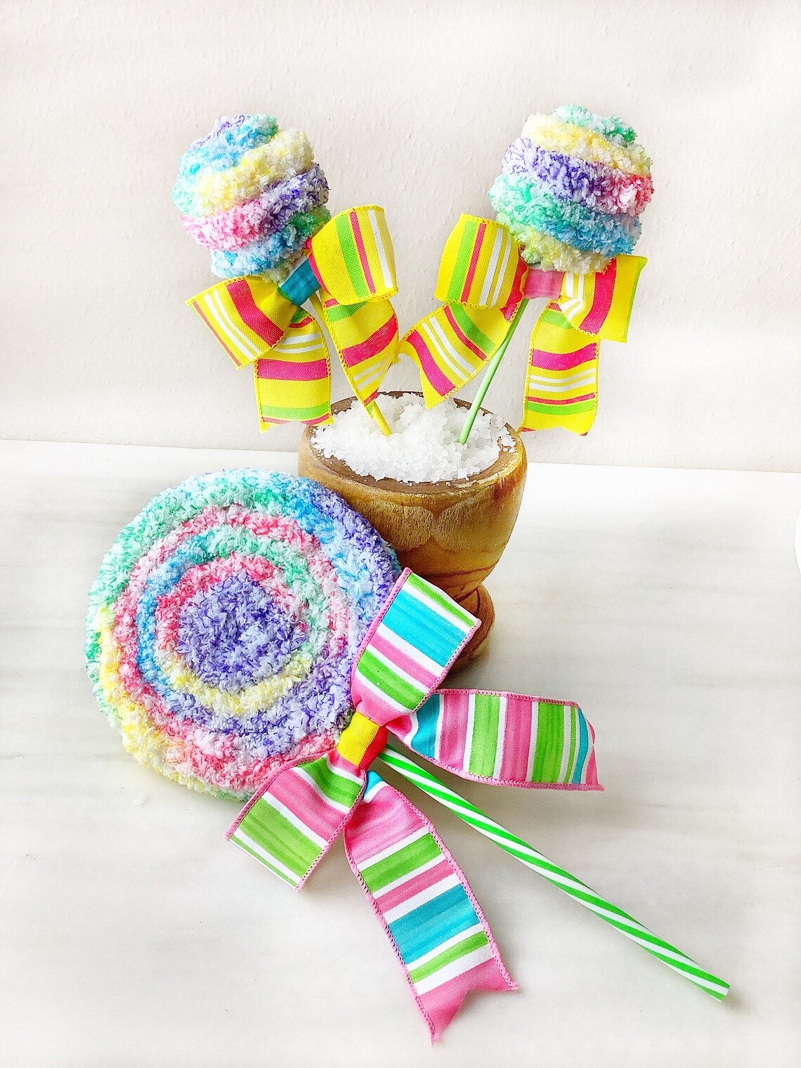 Faux Fuzzy Multicolored Bright Candy Lollipops Candyland - Etsy