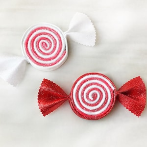 Peppermint Candy Decorations for Christmas, Red & White Valentines Day Embellishments,  Wreath Attachments, Candy Ornaments