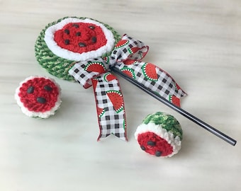 Watermelon Lollipop and Ball Ornaments, Watermelon Sweet Treats Summer Decorations, Wreath Attachments, Party Embellishments