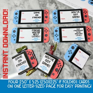 Gamer valentine cards, video game valentine cards, PRINTABLE,  Classroom Valentine's, INSTANT DOWNLOAD, Game Controller