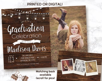 Graduation party invitation, graduation party invitation with picture, printable invitation, digital invitation