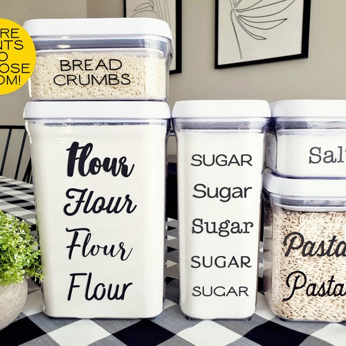 Kitchen Canister Decals/kitchen Canister Labels/pantry Etsy