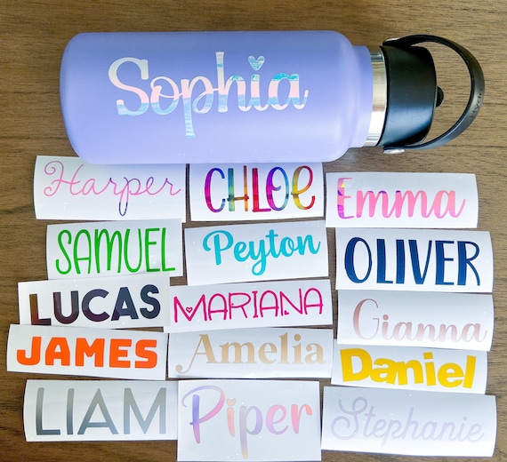 Name stickers for water bottles, custom name stickers, custom name decals, name decal, vinyl decal, name decals for water bottles