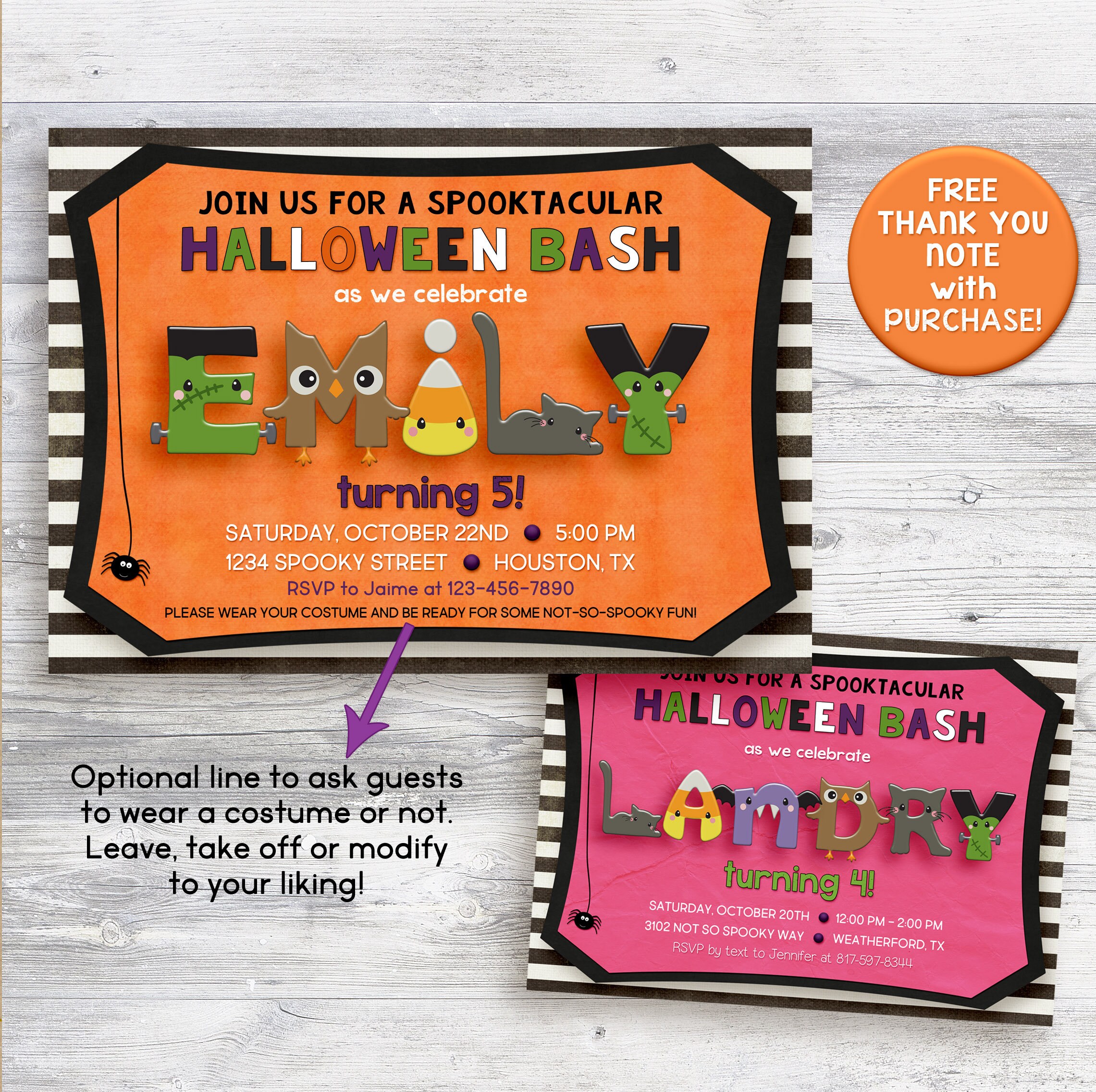HALLOWEEN Birthday Party Invitation Kids Halloween Party Etsy UK