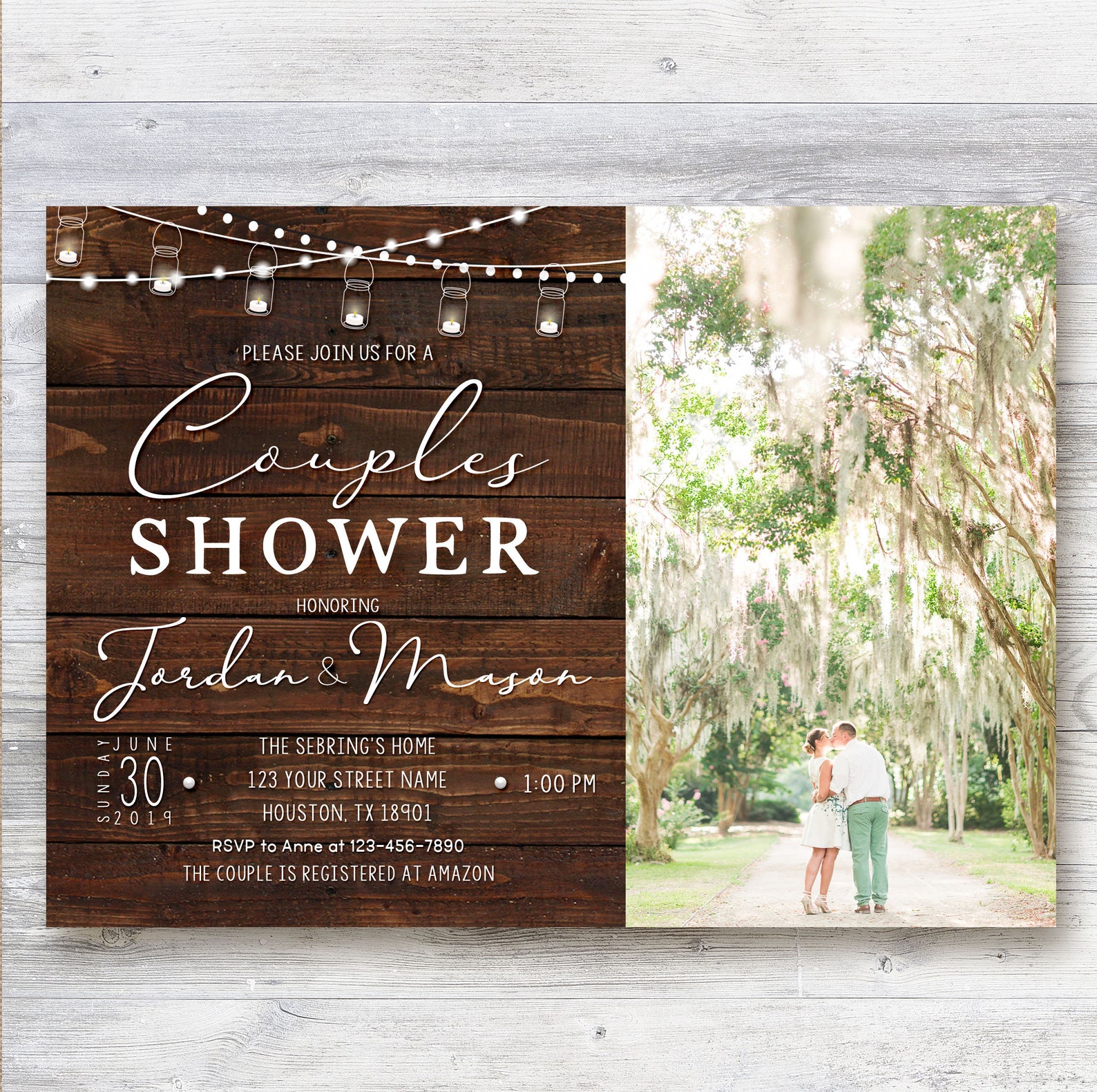 Couples Shower Invitation / Rustic Couples Shower Invitation / Etsy