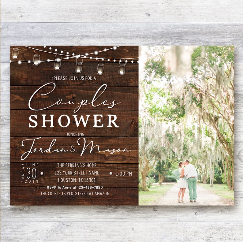 Couples Shower Invitation / Rustic Couples Shower Invitation / Etsy