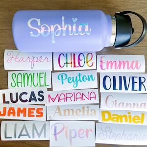 Name stickers for water bottles, custom name stickers, custom name decals, name decal, vinyl decal, name decals for water bottles image 1