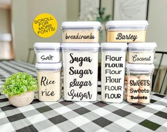 Canister Labels, Kitchen Labels, Pantry Labels, Canister Decals