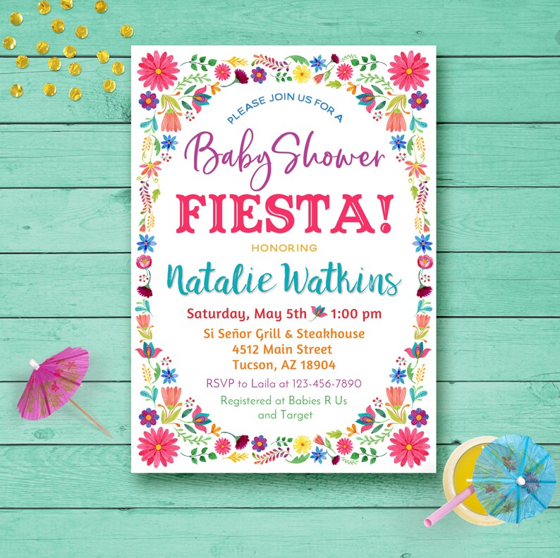 Fiesta Baby Shower Invitation Mexican Baby Shower Invites Etsy