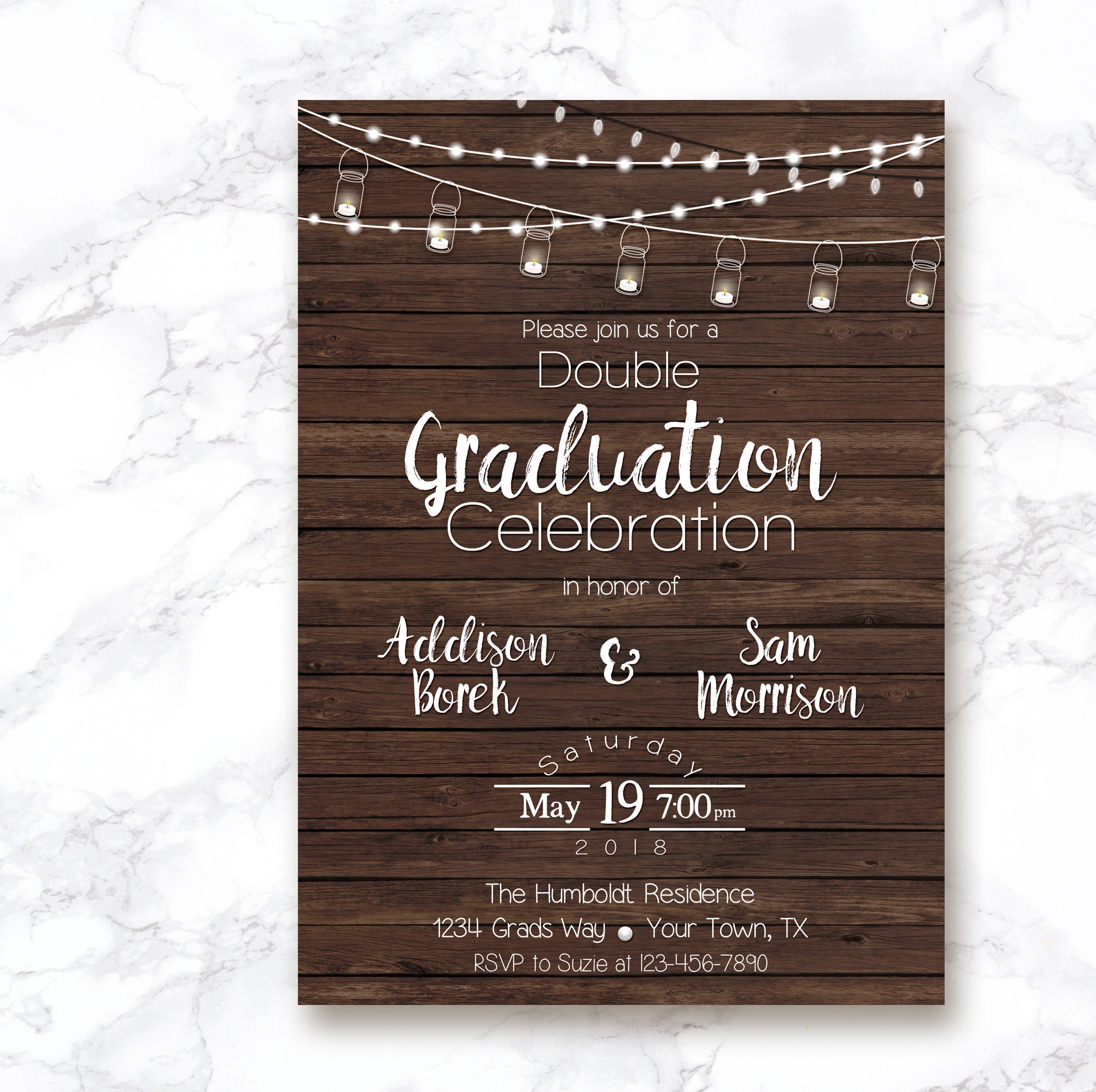 Double Graduation Invitation Double Graduation Party Etsy