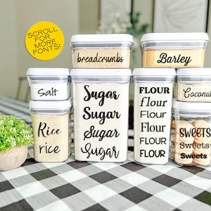 Pantry labels, canister labels, custom labels, kitchen organization, custom pantry labels, pantry stickers, pantry organization