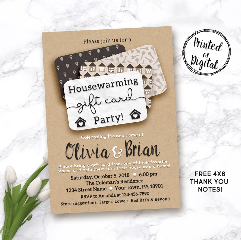 Housewarming Invitation Gift Card Housewarming Invitation Etsy