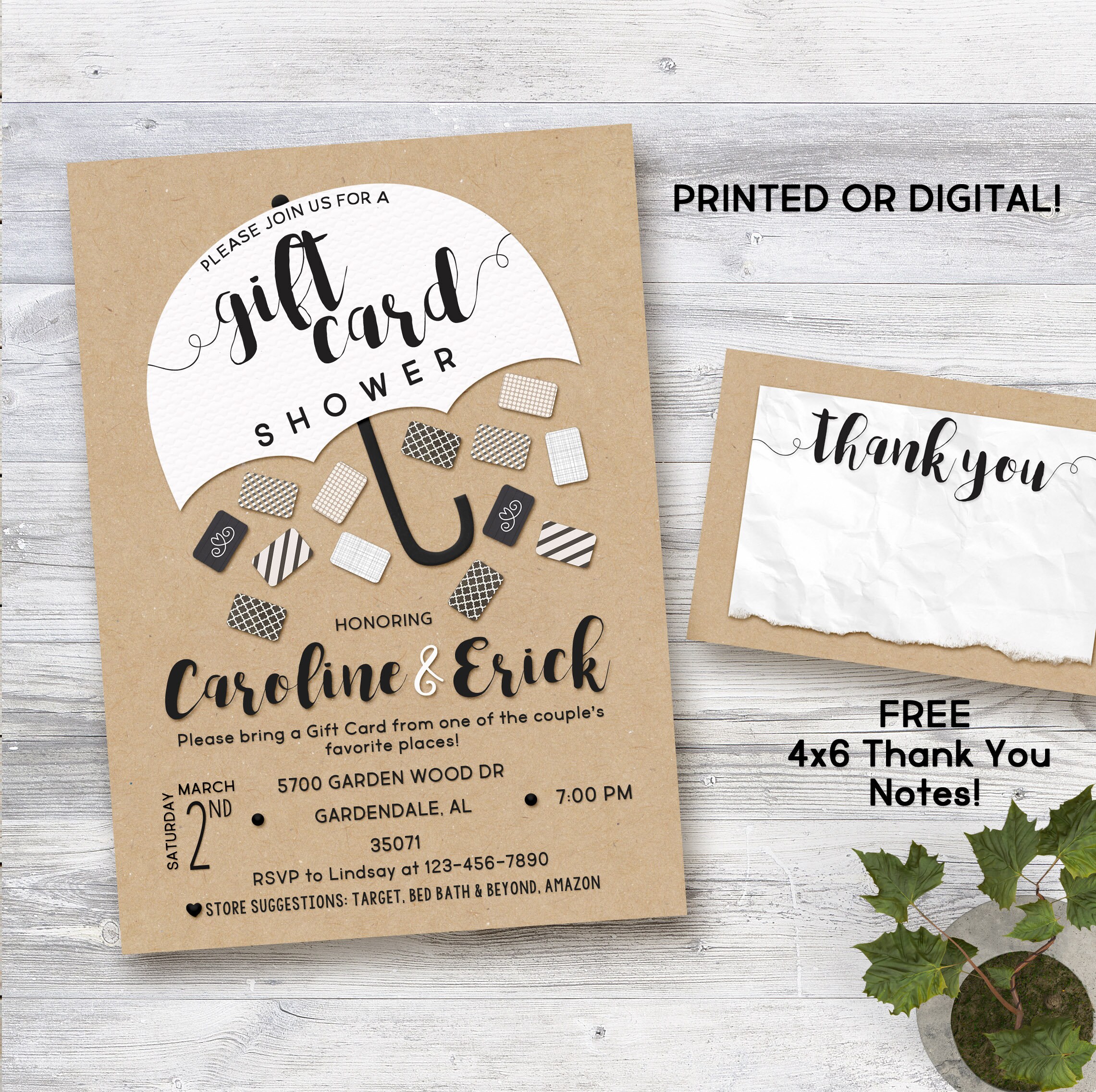 Gift Card Shower Invitation Gift Card Shower Invitation
