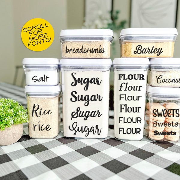 Custom pantry labels, canister labels, kitchen labels, custom labels