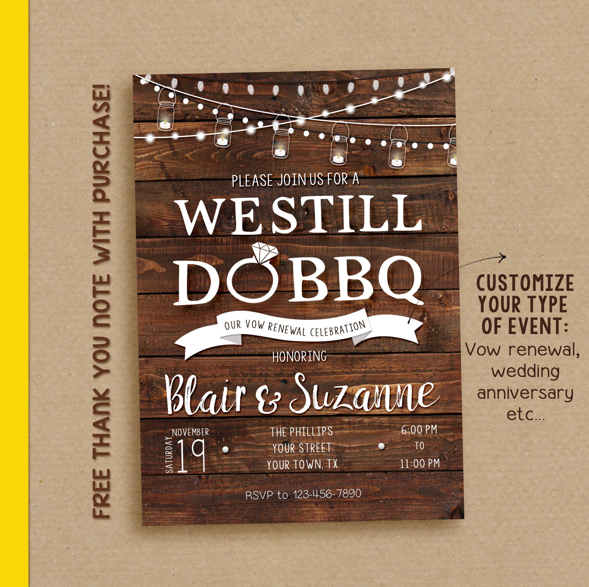 Vow Renewal Invitations Etsy 3