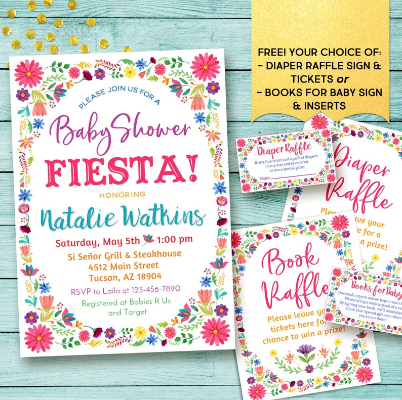 Fiesta Baby Shower Invitations Mexican Baby Shower Etsy