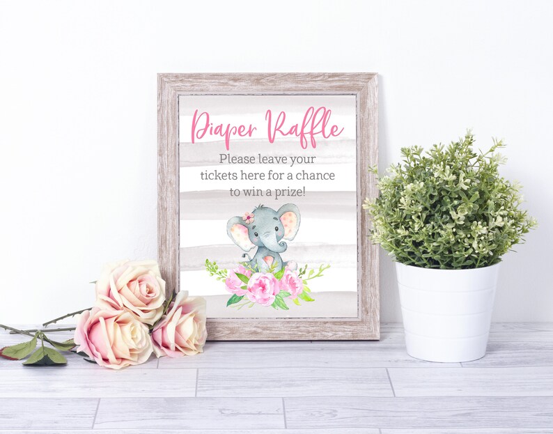 Elephant Baby Shower Invitation Pink and Gray Elephant Baby Etsy