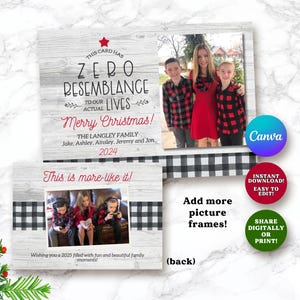 Carte de Noël drôle avec photo, cartes de Noël drôles avec photo, carte photo de Noël, carte de vœux drôle, cette carte n'a aucune ressemblance