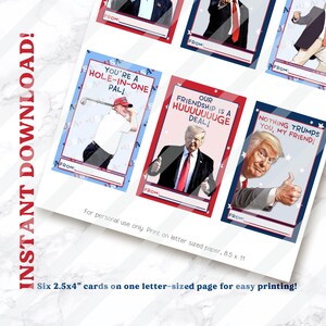 Trump Valentine Card, Trump Valentines Day Cards, Classroom Valentines, Printable Valentine ...