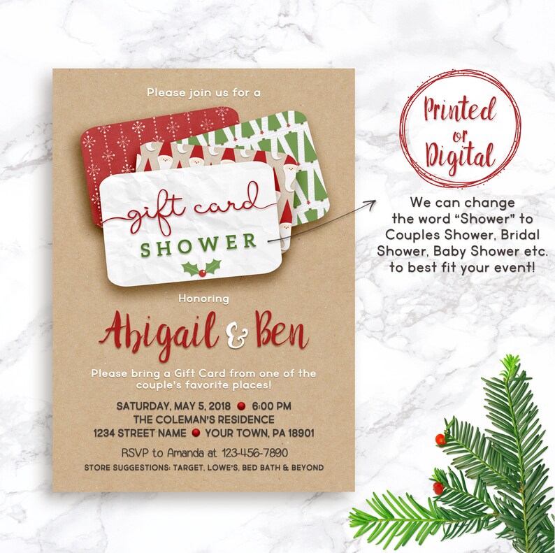 Gift Card Shower Invitation Gift Card Baby Shower Baby Etsy