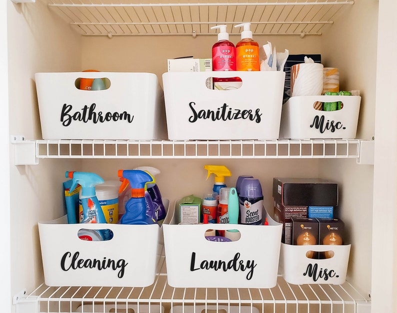 Closet Labels Storage Bin Labels Kitchen Canister Labels Etsy
