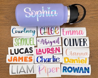 Name stickers for water bottles, custom name stickers, custom name decals, name decal, vinyl decal, name decals for water bottles