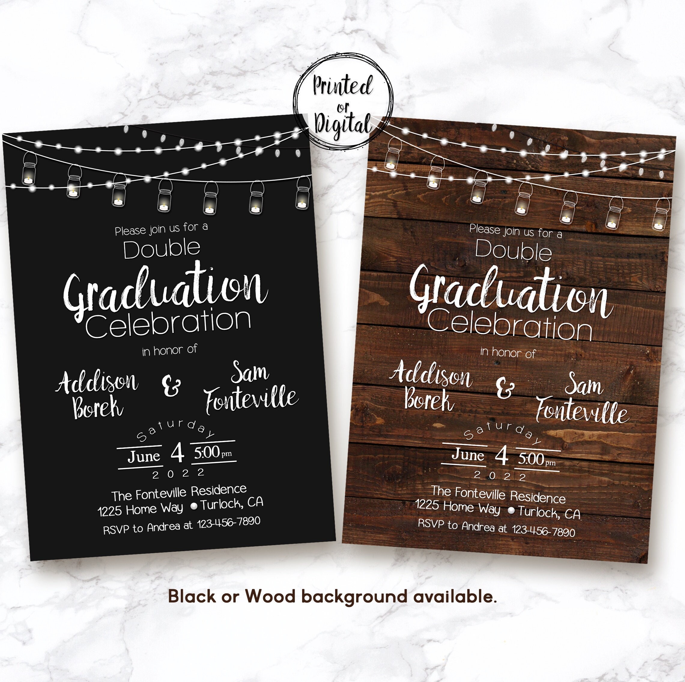 Double Graduation Invitation Double Graduation Party Invitation