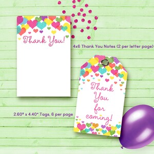 Rainbow Hearts Party Invitation Birthday Digital Printable. - Etsy