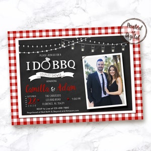I DO BBQ Invitation / Couples Shower invitation / Engagement party / Digital File / with picture image 2
