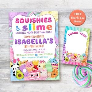 Slime party invitation, Slime invitation, Squishies and Slime Invitation, Slime birthday invitation, printable invitation