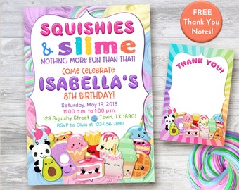 Slime party invitation, Slime invitation, Squishies and Slime Invitation, Slime birthday invitation, printable invitation