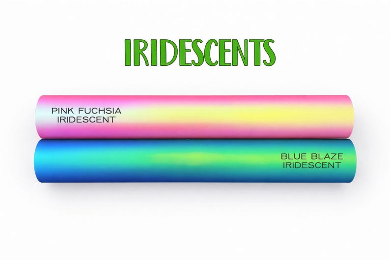 two tubes of iridescent colors: pink and blue.