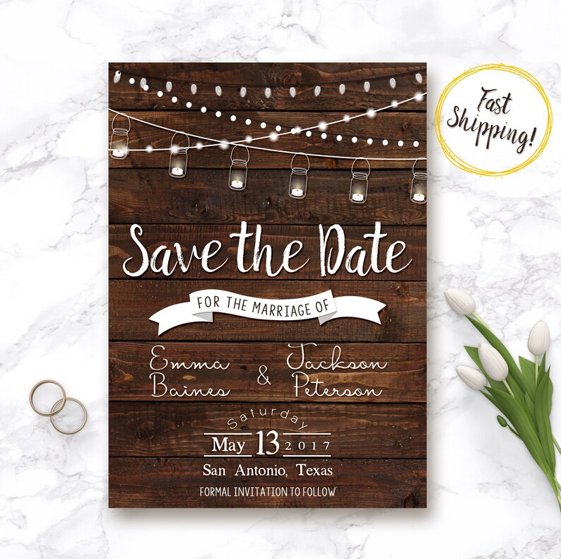 Rustic Save the Date Template Save the date printable | Etsy