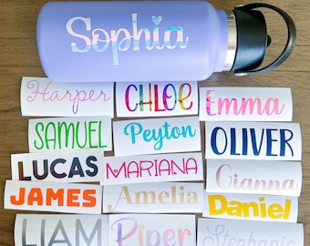 Name decal; customized name decal; water bottle decal; heart name; personalized name