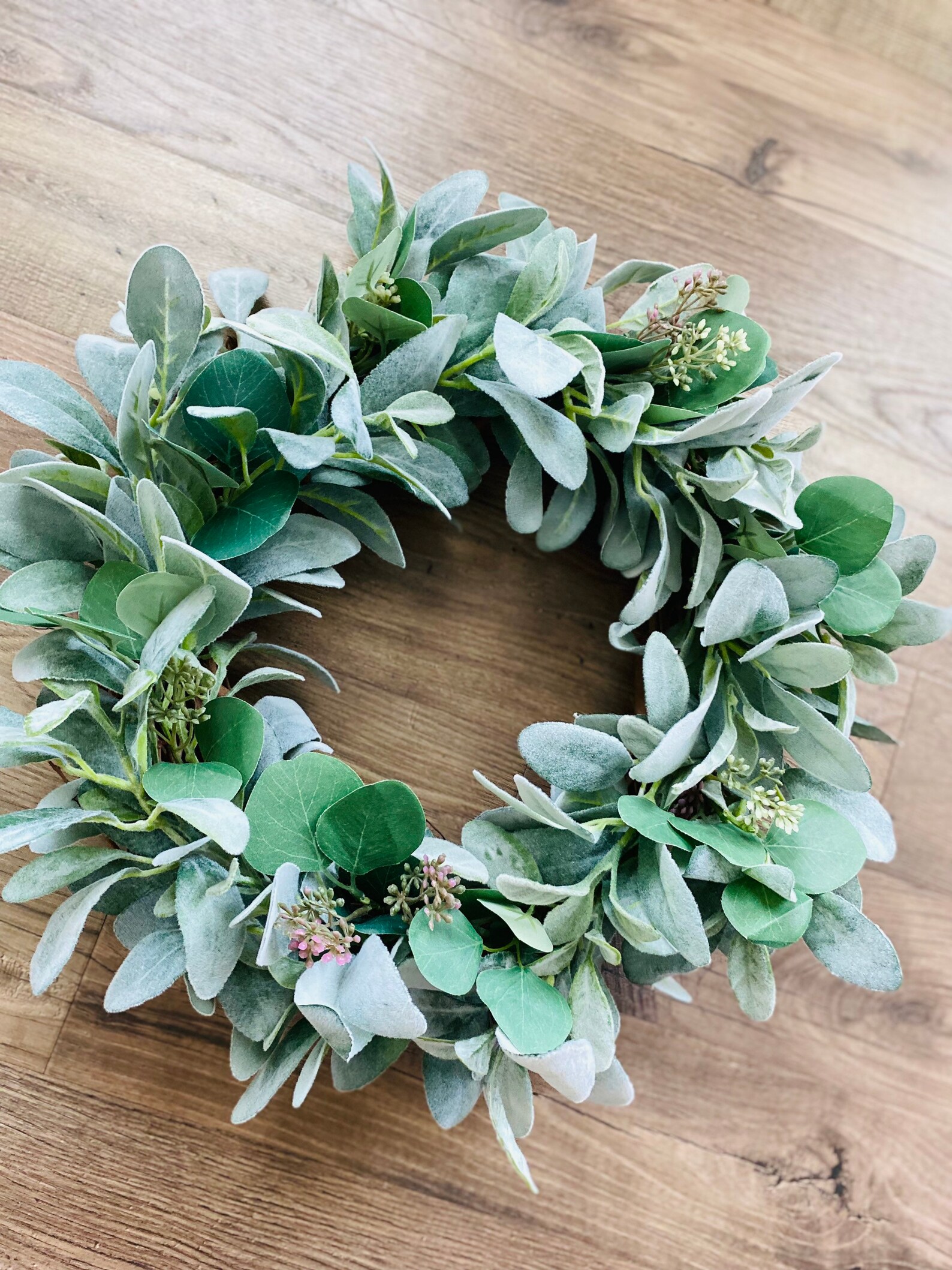 Lambs Ear And Eucalyptus Wreath Year round Greenery Wreath Etsy 日本