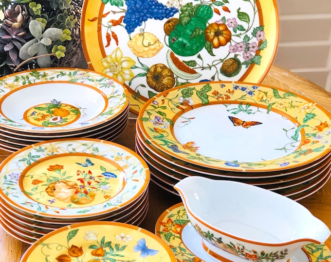 Hermes 'la Siesta HERMES' Porcelain China Dinnerware 27 Piece Set Etsy