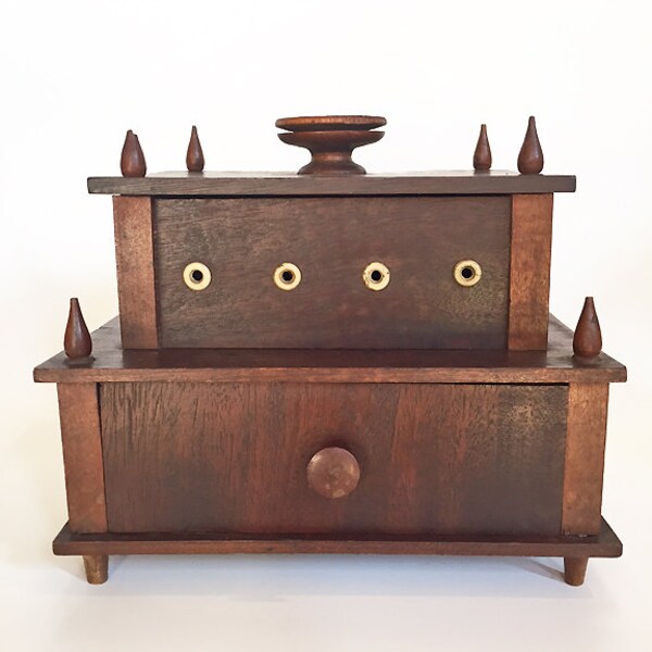 Vintage Victorian Mahogany Sewing Box late 1800's