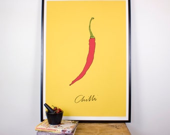 High Quality Chilli kitchen wall print - Giclee print