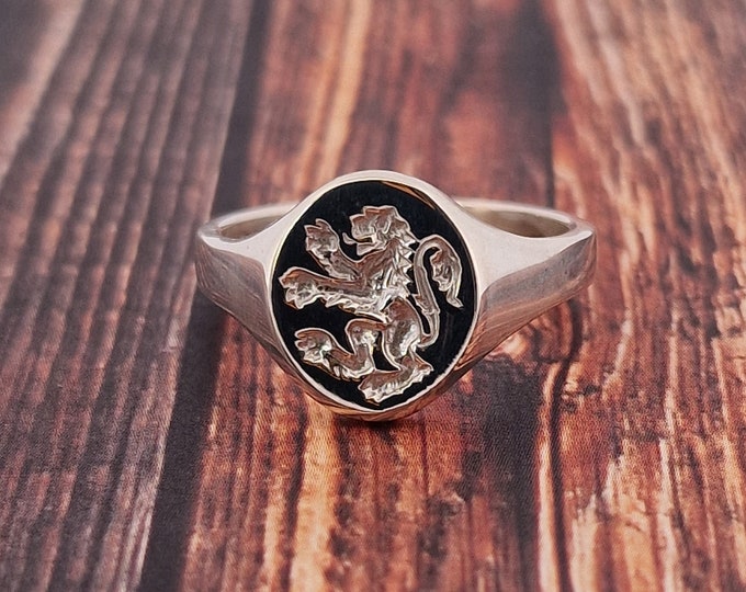 Scottish Lion Rampant Signet Ring - Heavyweight Sterling Silver, King of Scots Jewellery