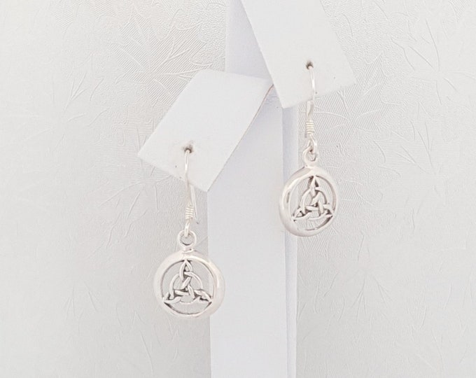 Sterling Silver Celtic Triquetra drop earrings