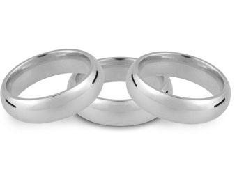Silver Heavy Weight 5mm Court Wedding Ring