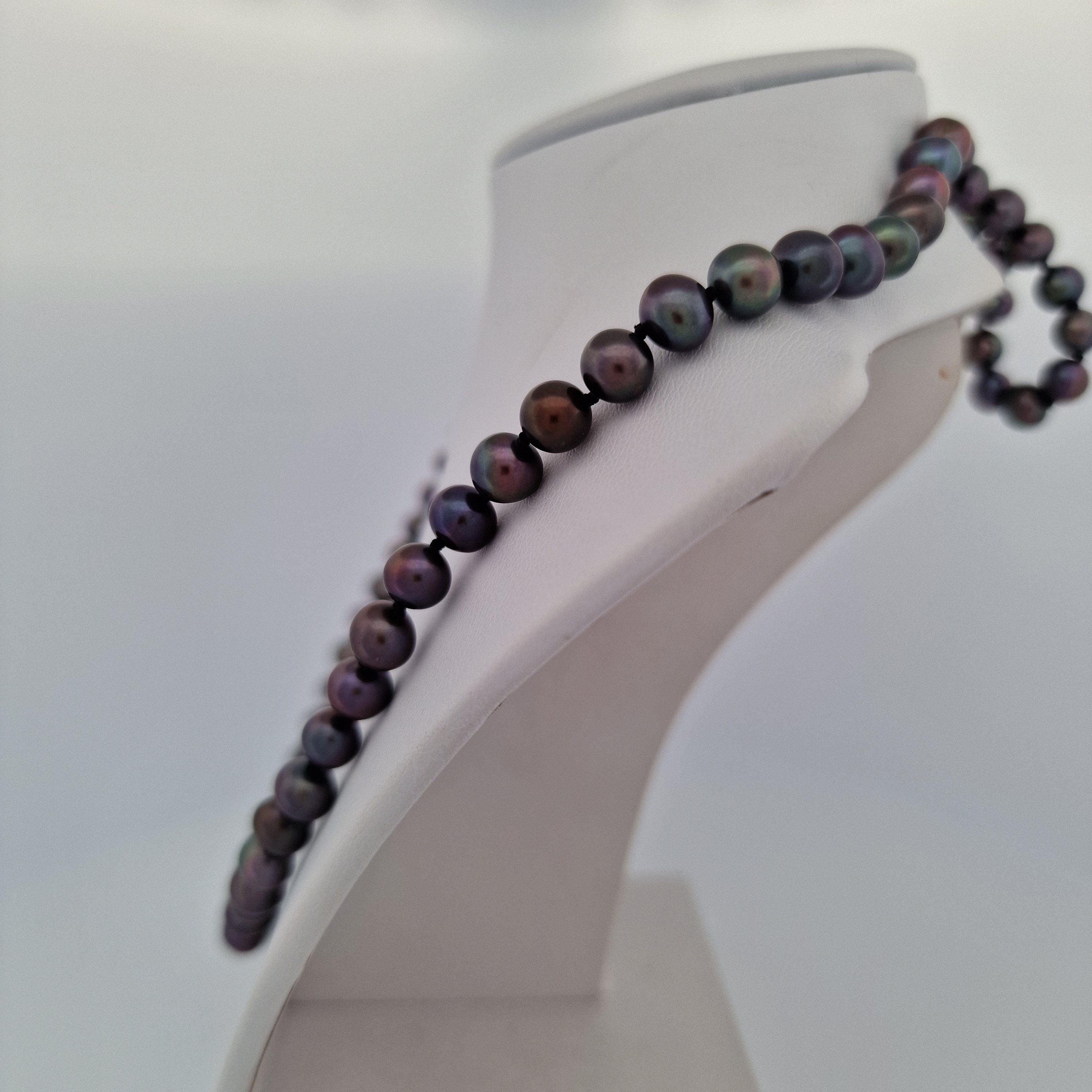 Collana Fatta A Mano Con 3 Strati Di Perle D'acqua Dolce