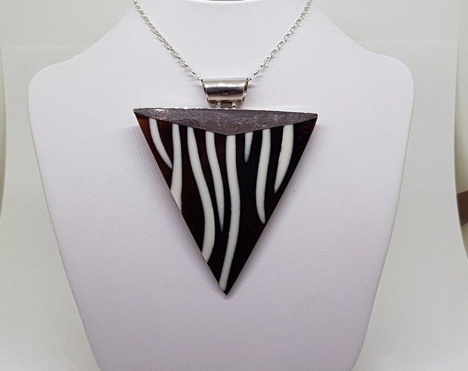 Triangular Zebra Sea Shell necklace