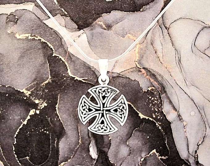 Small silver round Celtic cross